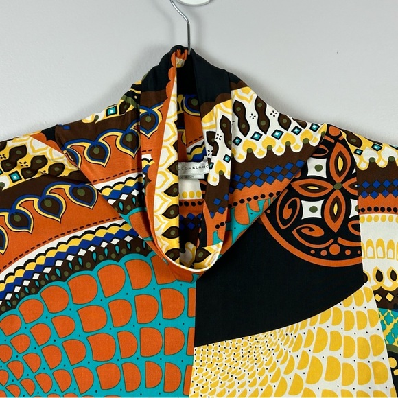 Papillon Blanc Green and Yellow Graphic Sleeveless Blouse Size XL - Picture 7 of 8